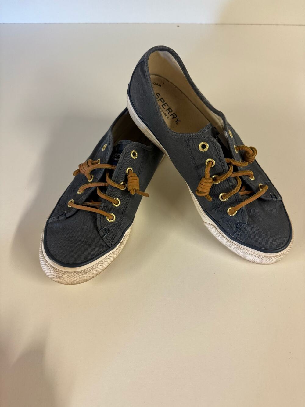 Sperry Top Sidet Memory Foam Women’s shoes 7.5 Blue leather laces